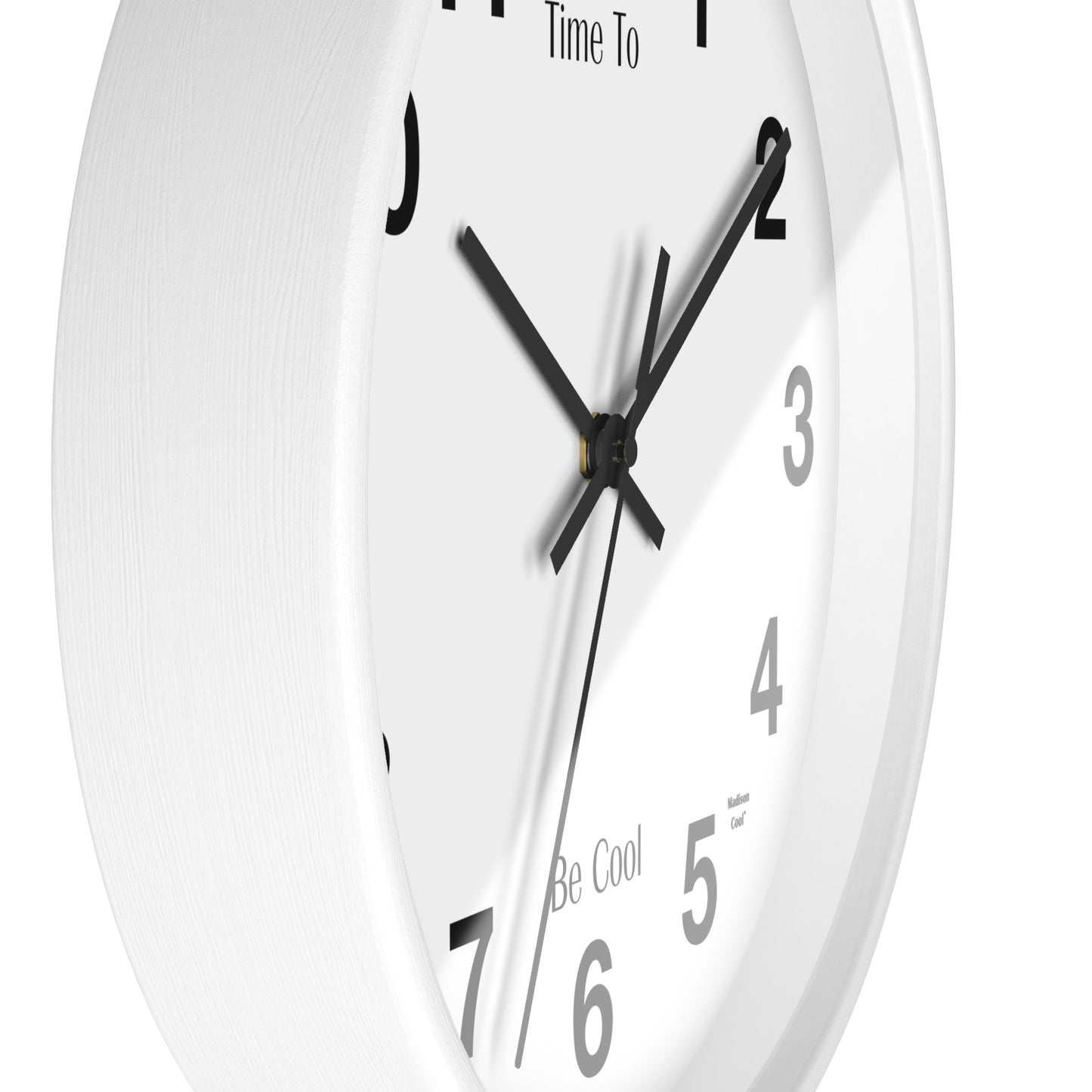 Time to Be Cool Graphic Design Wall Clock by Madison Cool