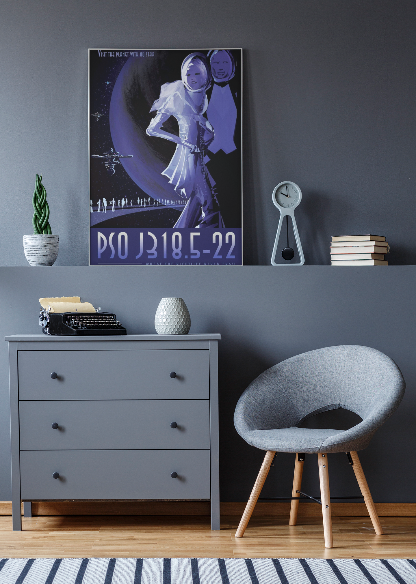 Stylish framed poster of retro celestial inspired moments in space travel history curated by Madison Cool. Shop now.