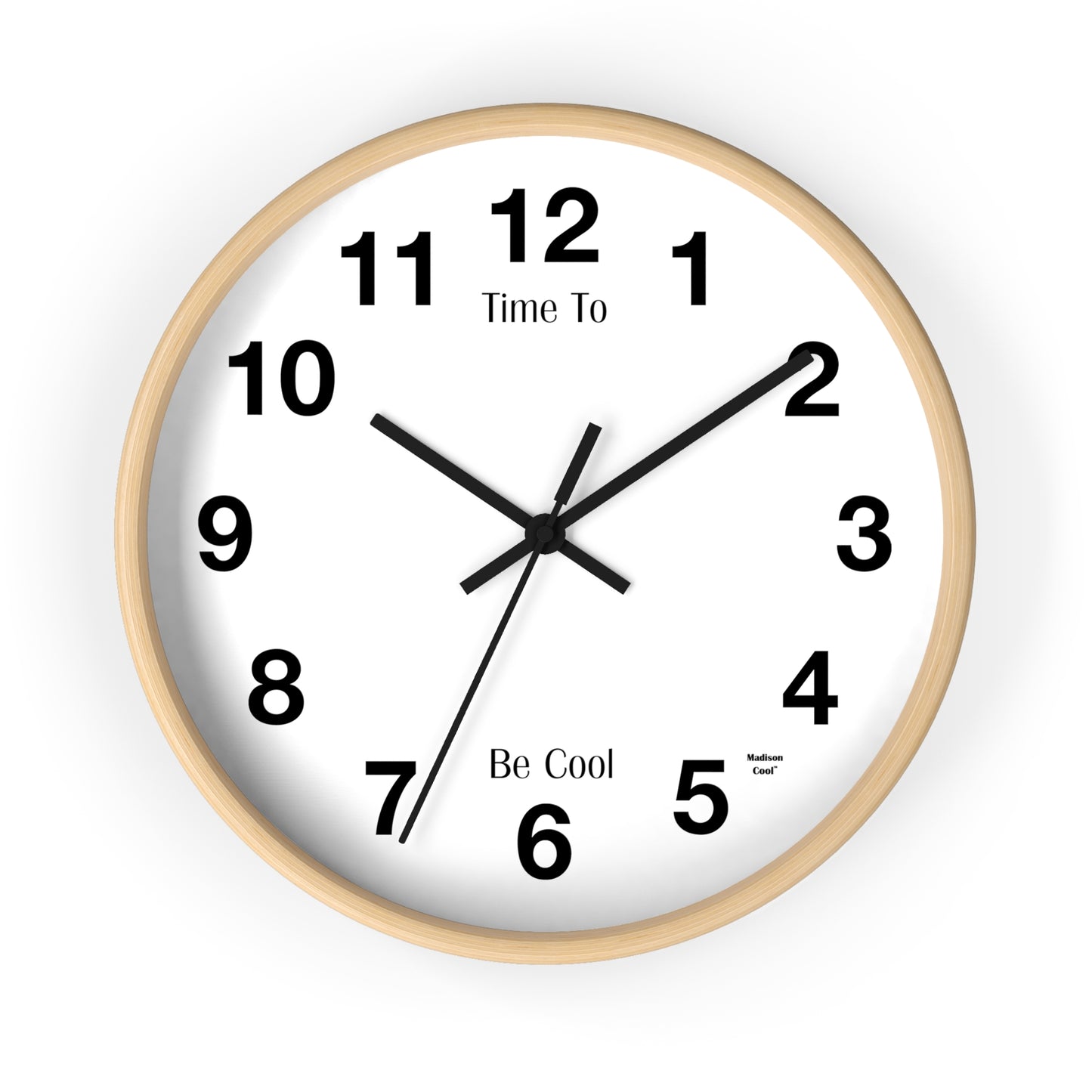 Time to Be Cool Graphic Design Wall Clock by Madison Cool