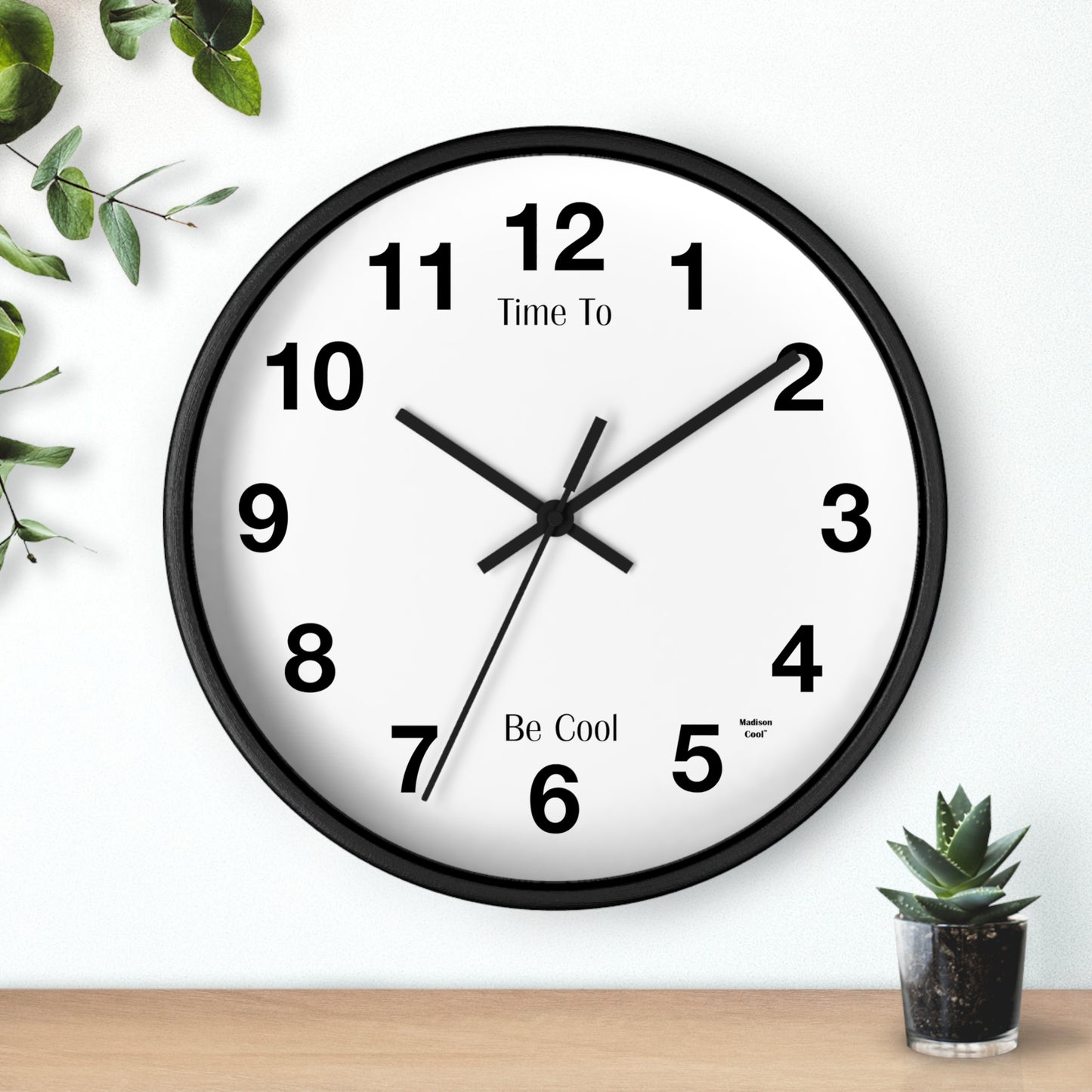 Time to Be Cool Graphic Design Wall Clock by Madison Cool