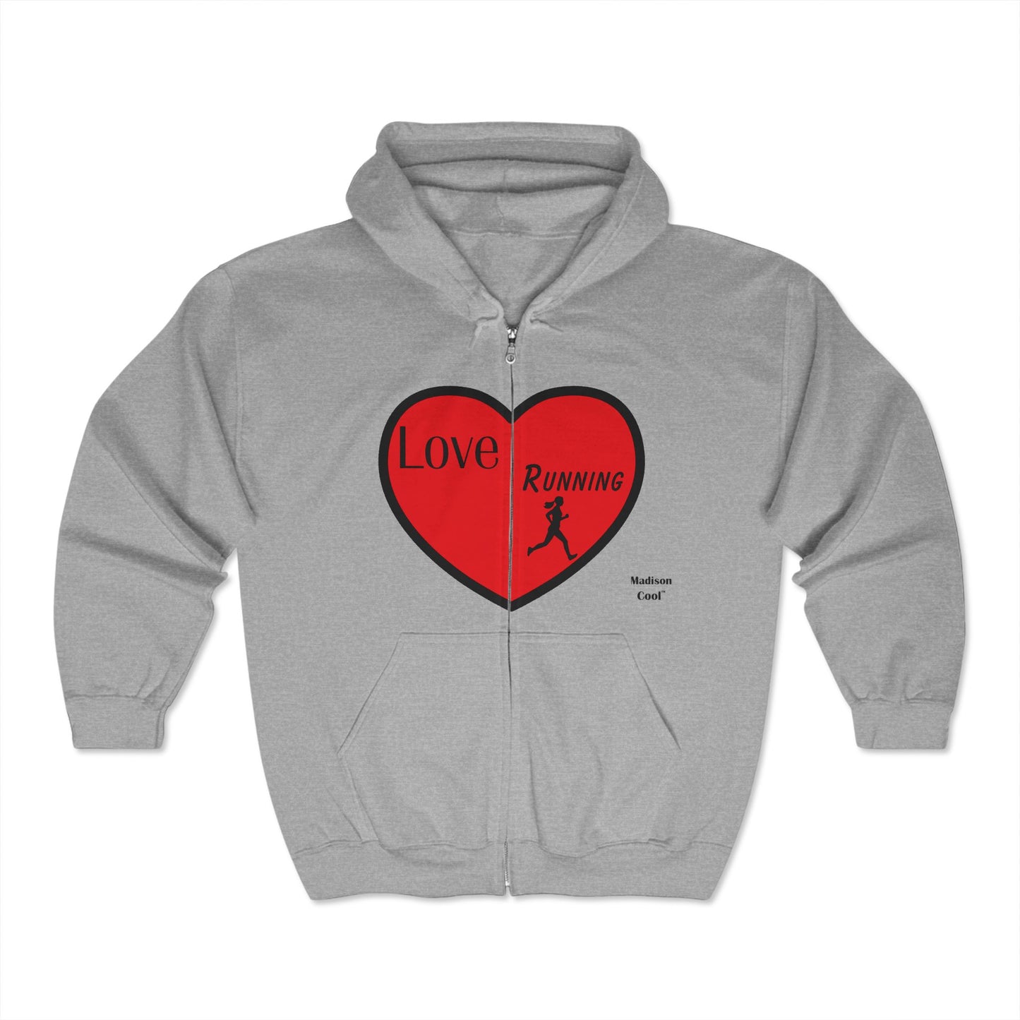 Love Running Comfy Graphic Print Hoodie by Madison Cool