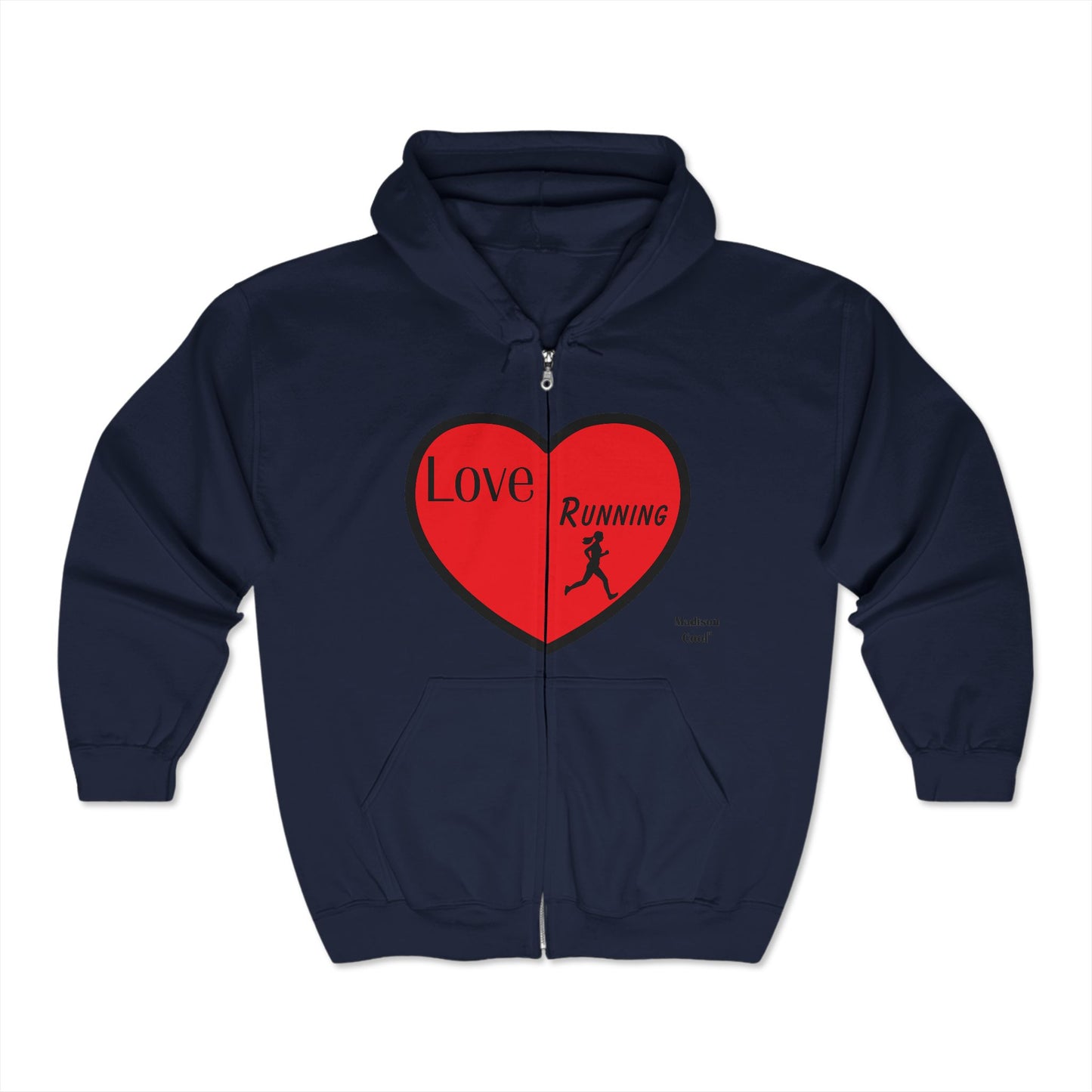 Love Running Comfy Graphic Print Hoodie by Madison Cool