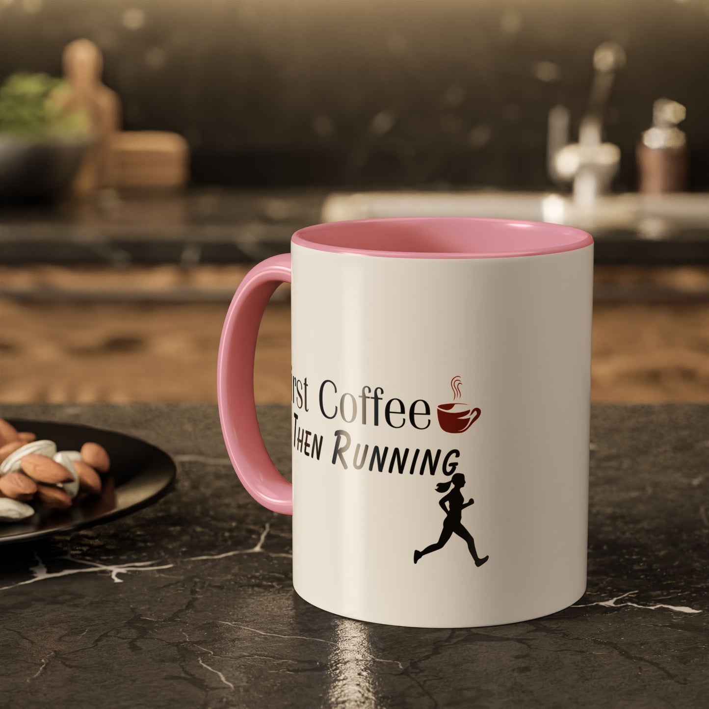 First Coffee Then Running Coffee Mug by Madison Cool