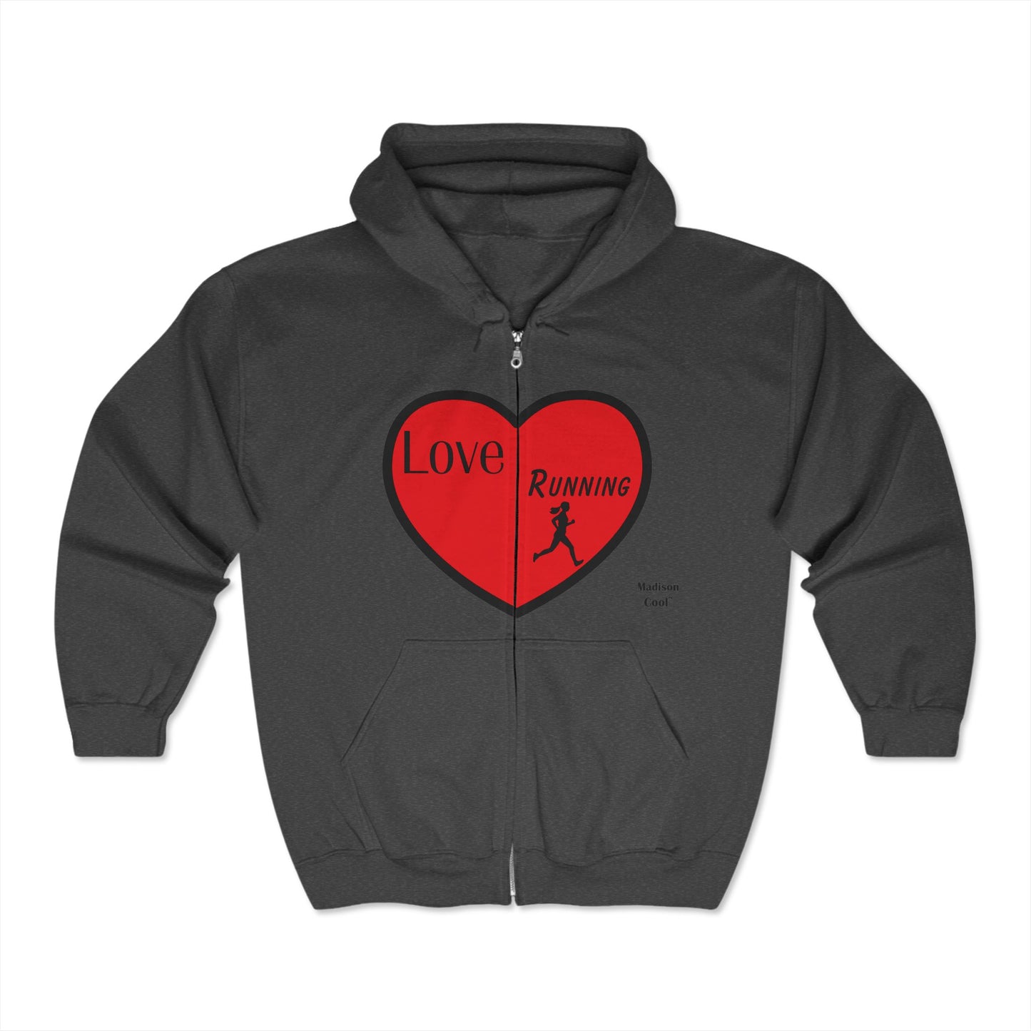 Love Running Comfy Graphic Print Hoodie by Madison Cool