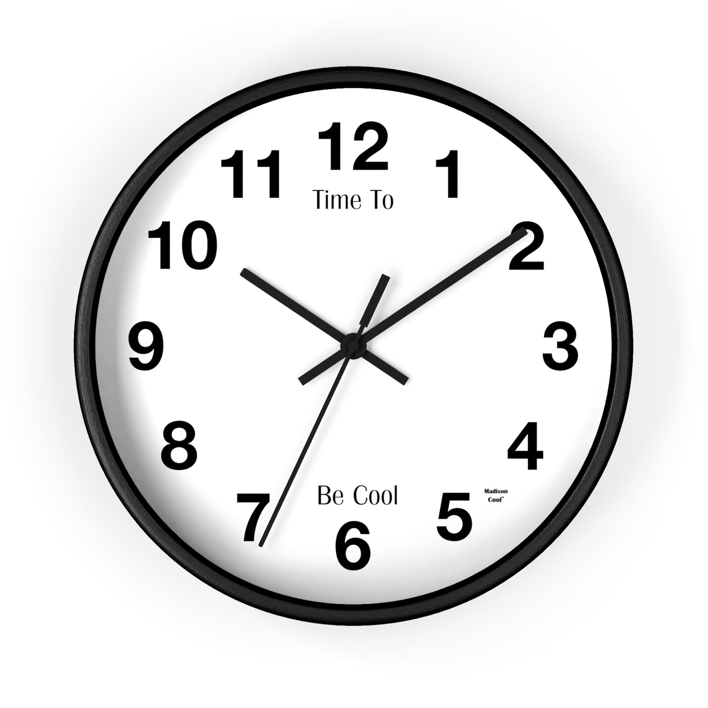 Time to Be Cool Graphic Design Wall Clock by Madison Cool