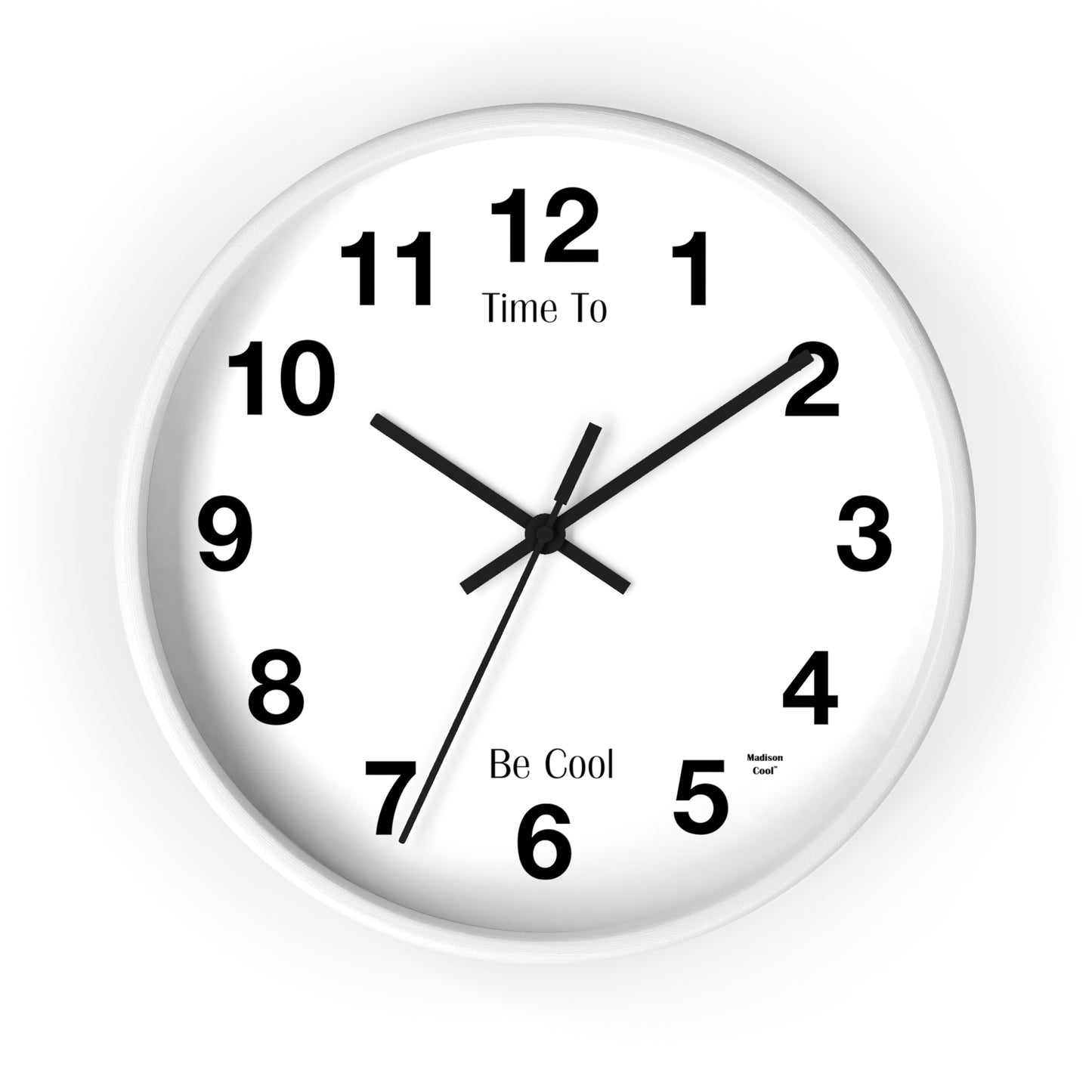 Time to Be Cool Graphic Design Wall Clock by Madison Cool