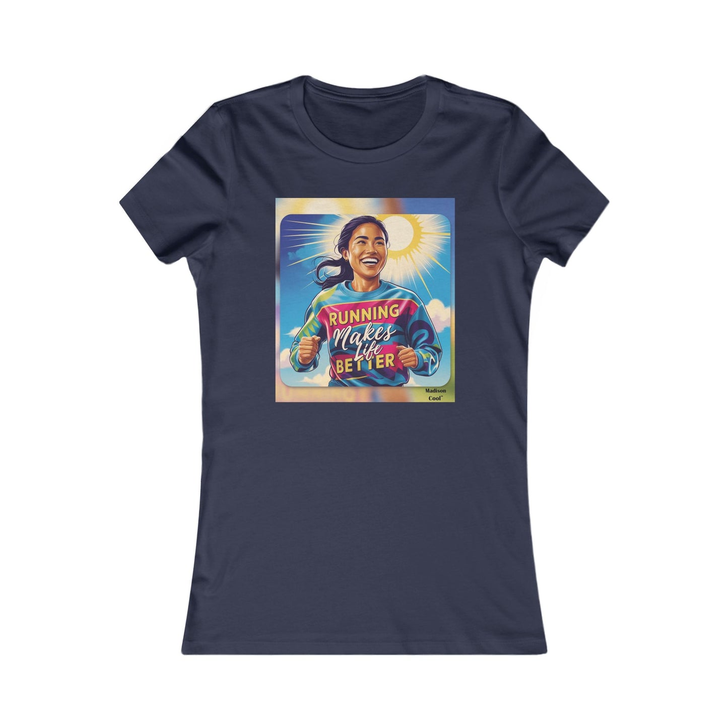 Running and Jogging Lover Cute Graphic Activewear Sportwear Womans T Shirt designed by Madison Cool