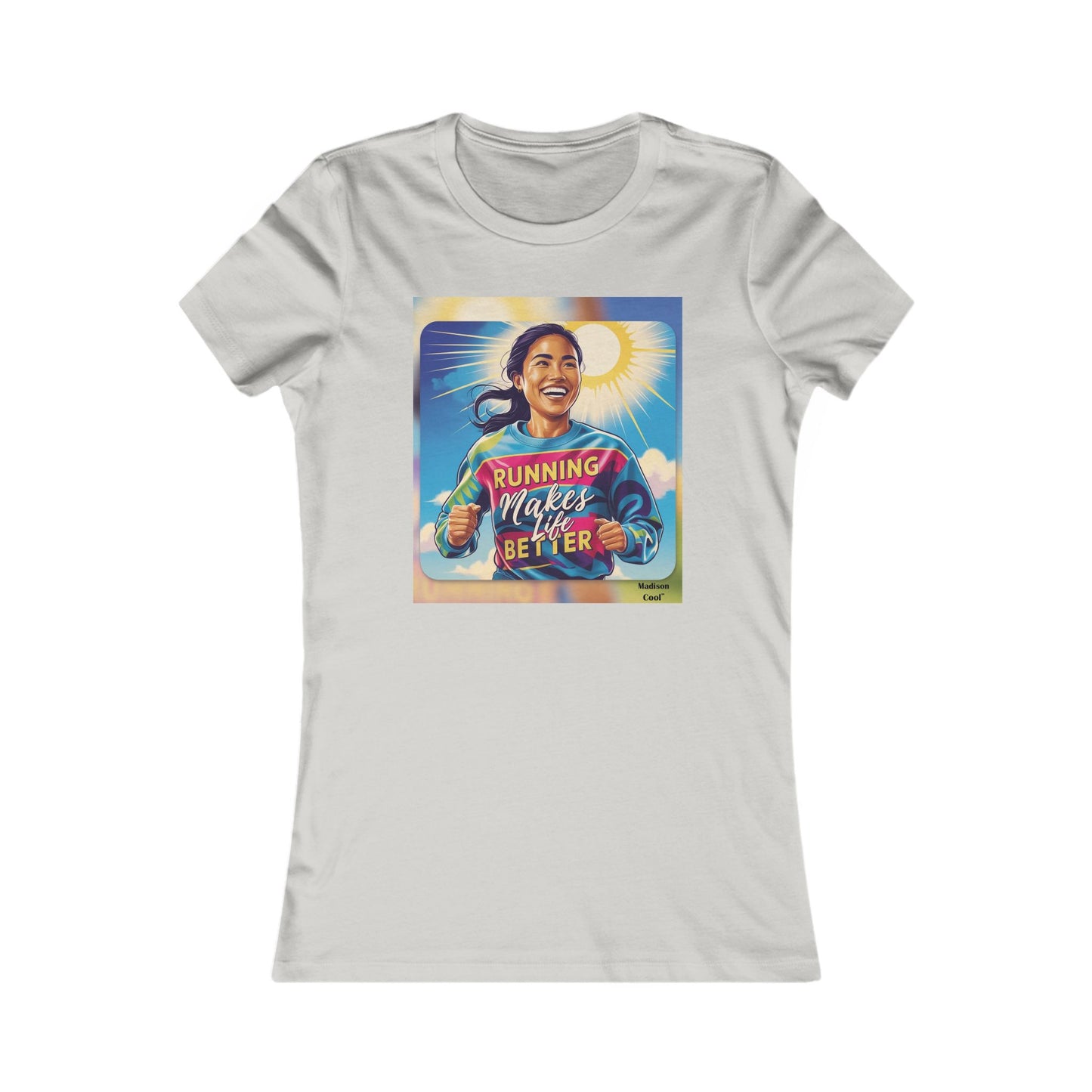 Running and Jogging Lover Cute Graphic Activewear Sportwear Womans T Shirt designed by Madison Cool